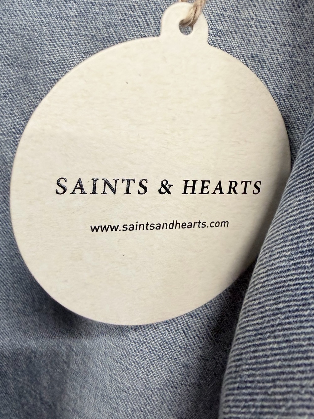 Saints & Hearts Light Blue Fringe Denim Jacket with White Trim - Picture 8 of 10